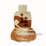 平板仿毛米浅咖拼接坐垫