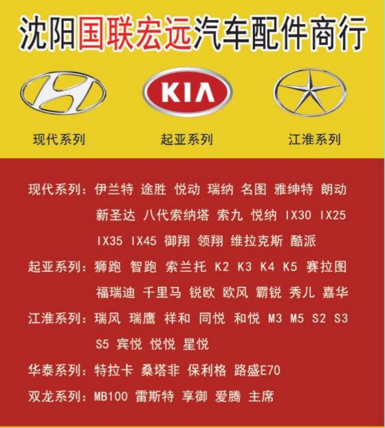沈阳国联宏远现代起亚配件商行