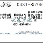 傳動軸2205010-96A/2205060-96A	/2205015-96A