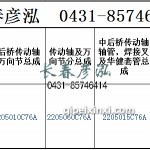 傳動軸2205010C76A/2205060C76A/2205015C76A