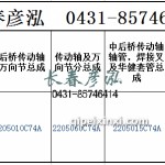 傳動軸2205010C74A/2205060C74A/2205015C74A
