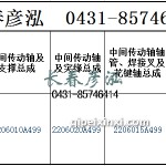傳動軸2206010A499/2206020A499/2206015A499