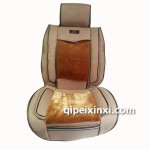 仿毛和亞麻拼接駝色坐墊